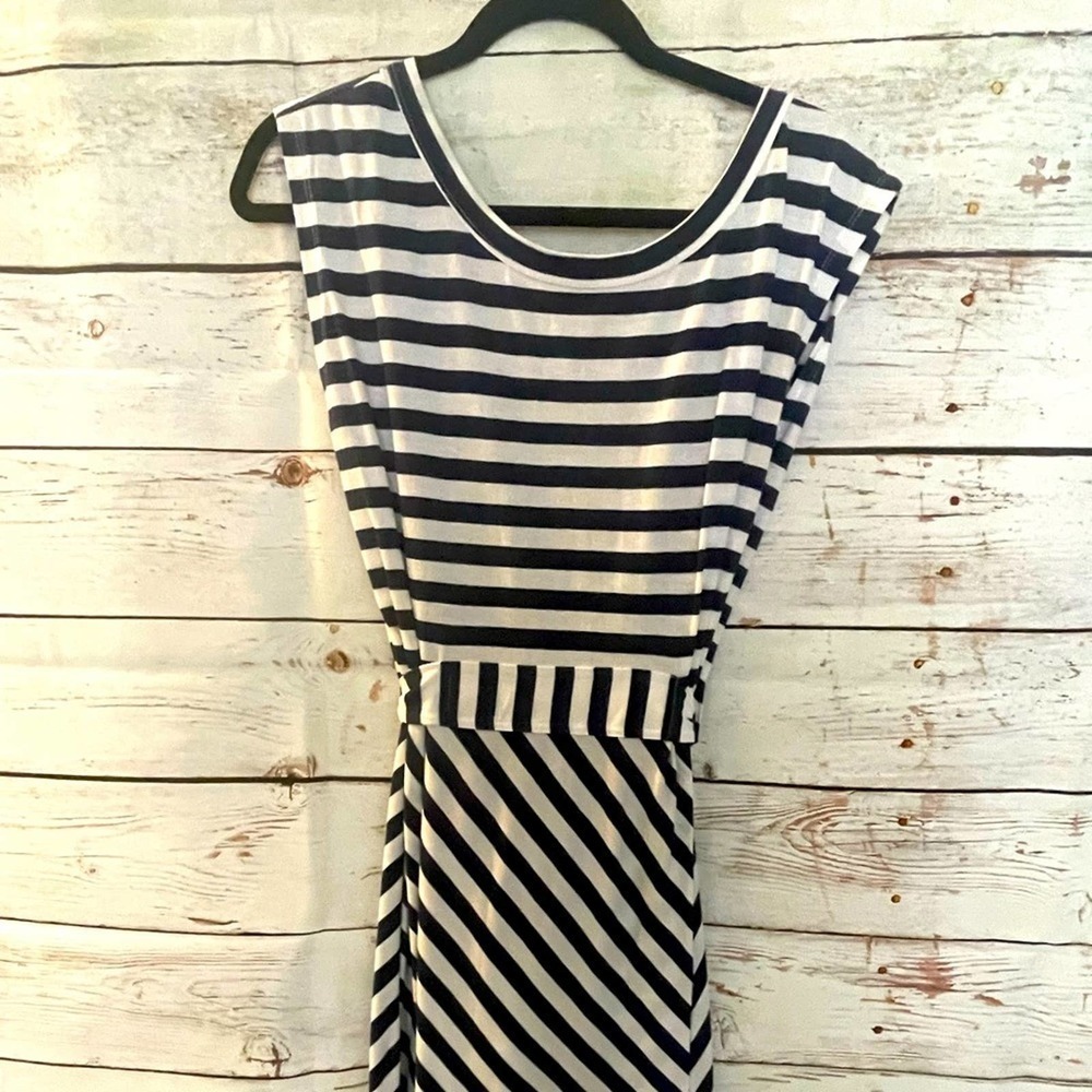 Synergy Organic Blue and White Nautical 100% Organic Cotton Dress